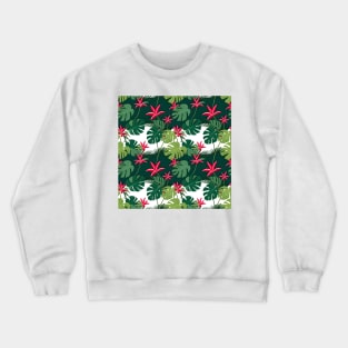 Exotic Pink Floral Jungle Crewneck Sweatshirt